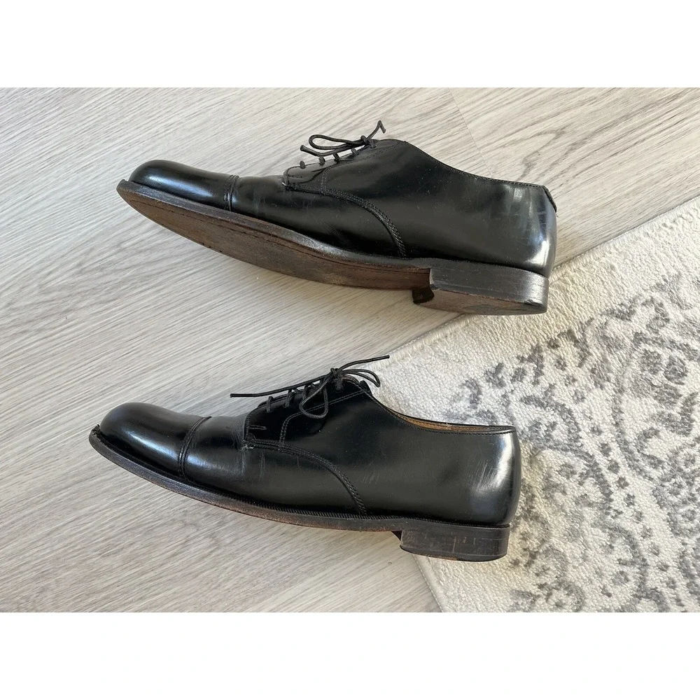 Cole Haan Leather Dress Shoes Mens 9.5 D Black Lace Up USA Preppy Academia